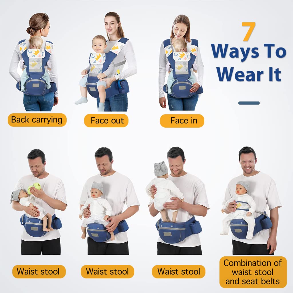 SNOWIE SOFT 7 in 1 Baby Carrier with Seat Belt and Lumbar Support for Newborn to Toddler, Soft and Breathable Baby Carry Bags for 0-36 Months Baby (22-40lbs) SNOWIE SOFT 7 in 1 Baby Carrier with Seat Belt and Lumbar Support for Newborn to Toddler, Soft and Breathable Baby Carry Bags for 0-36 Months Baby (22-40lbs)